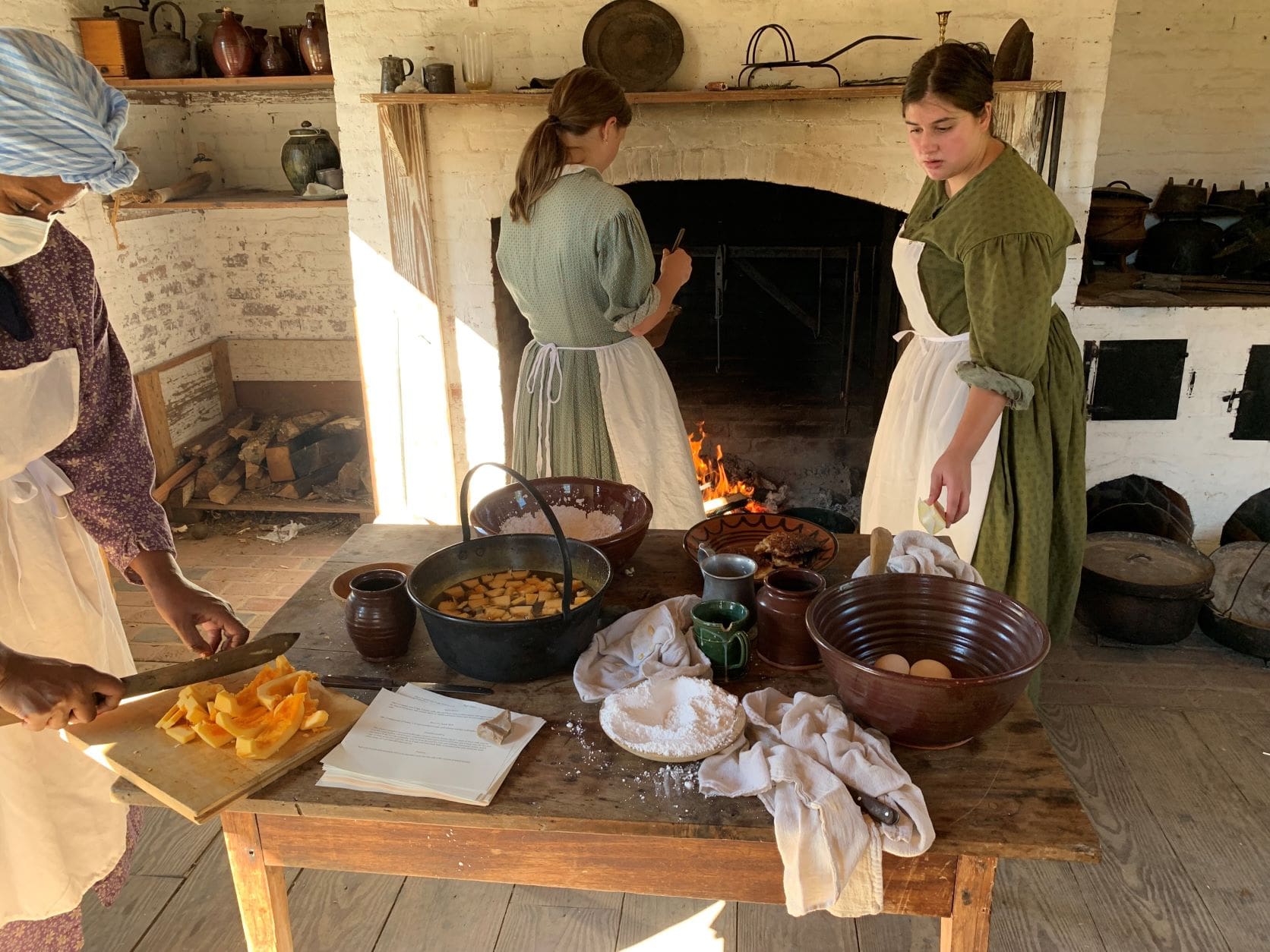 19th Century cooking demonstration at Historic Brattonsville